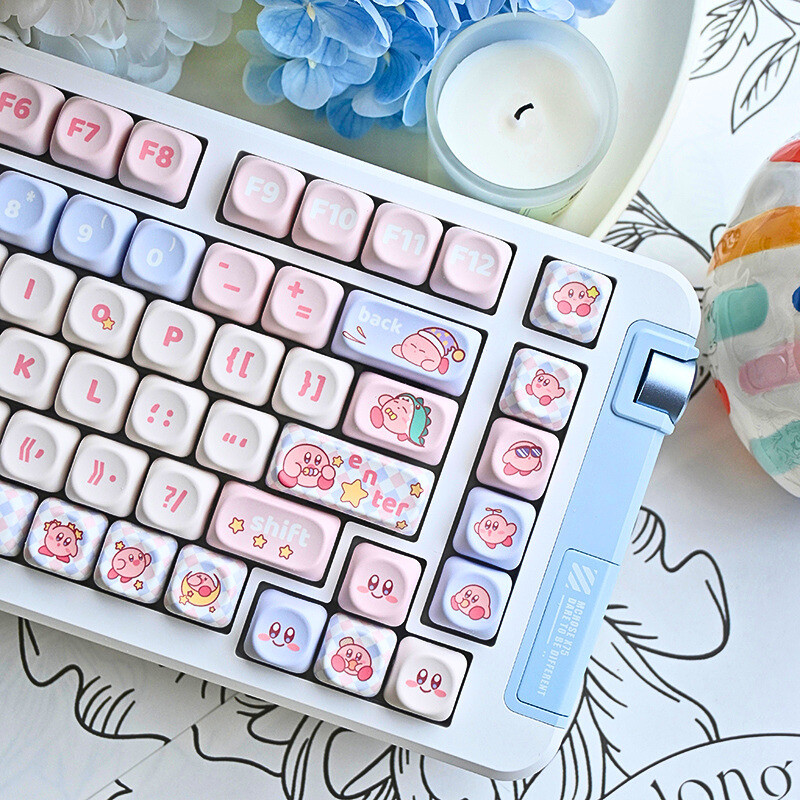 Star Kirby Pink Mechanical Keyboard Keycap PBT Wolf MOA Spider ความสูง VGN จากสาวน่ารักเดี่ยวไม่ซ้ํา