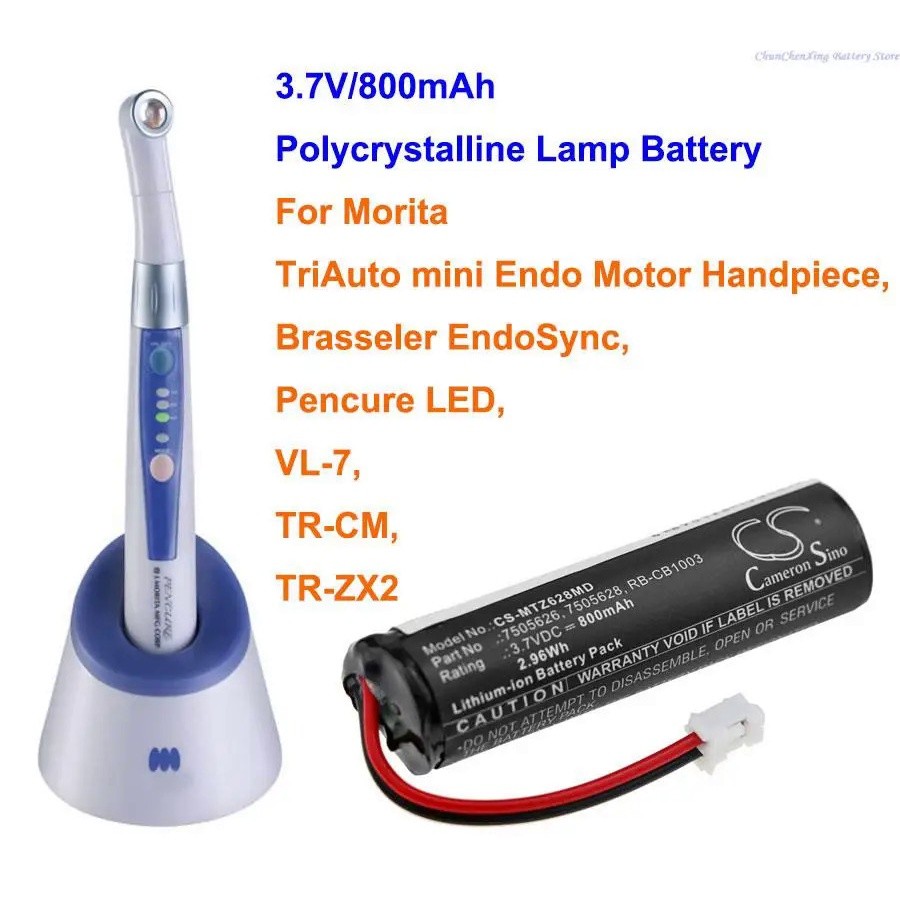 RS66 OrangeYu 800mAh Polycrystalline Lamp Battery for Morita Pencure LED, VL-7, TR-CM, TR-ZX2, TriAu