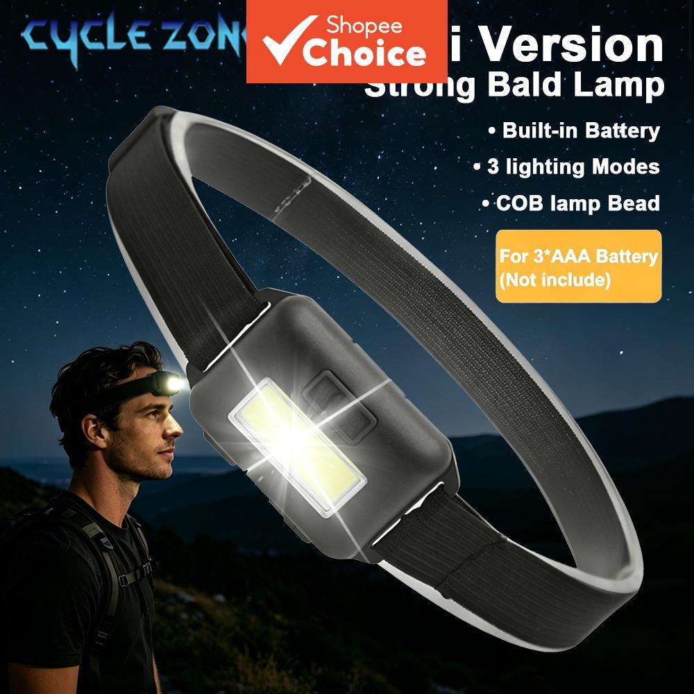 หน้าขนาดเล็ก COB LED 3 โหมด ไฟหน้า ไฟฉายคาดศีรษะ ไฟฉายสําหรับตั้งแคมป์ ตกปลา เดินป่า กลางคืน