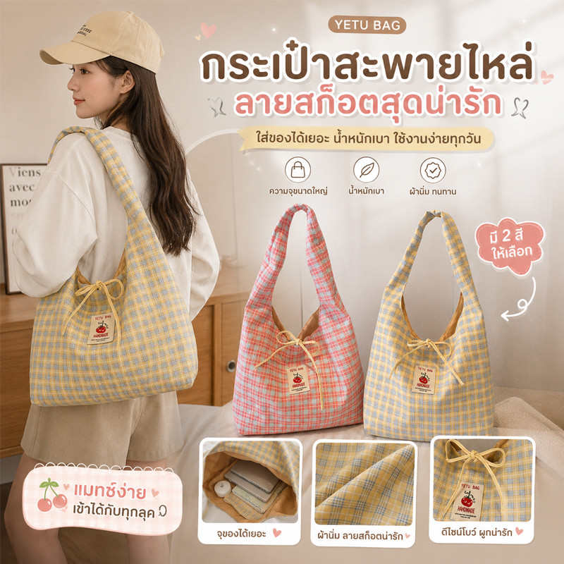 COD กระเป๋าสะพาย กระเป๋าสะพายผ้าใบ ความจุสูง รูปแบบกา