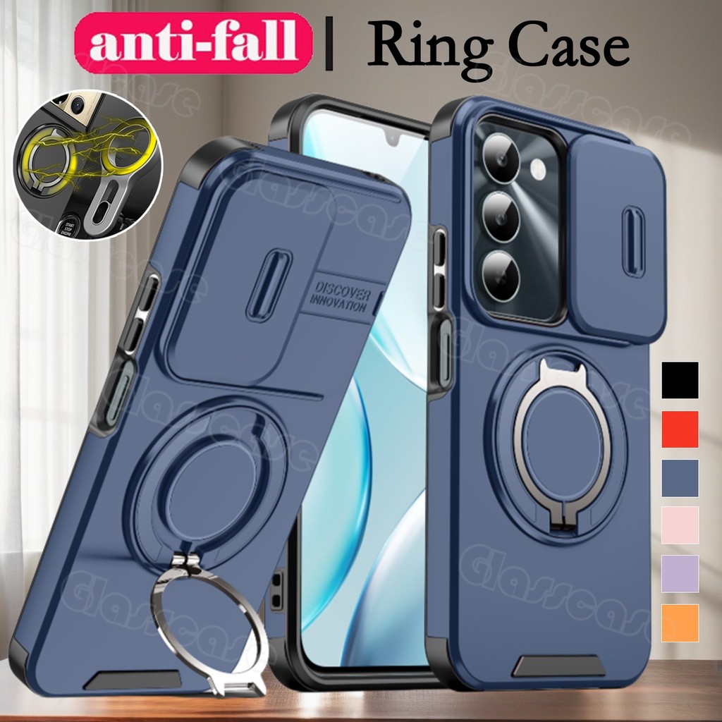 Realme C100 5G 2026 สําหรับRealme C100 i x C100i C100x C83 RealmeC100 i 4G Pushกล้องกันกระแทกป้องกันแหวนเกราะเคสโทรศัพท์วงเล็บโลหะStentปลอกฮาร์ดปกหลัง