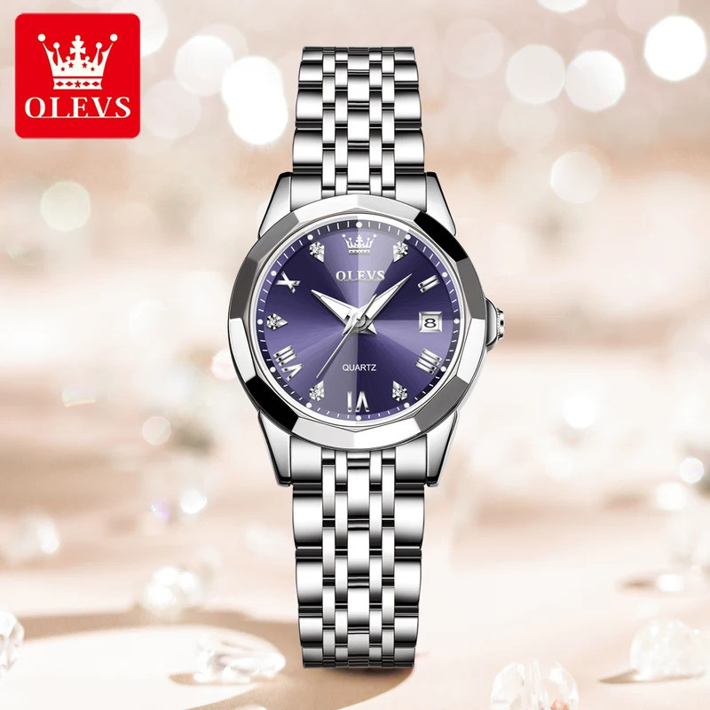 OLEVS 9931 นาฬิกาข้อมือสำหรับผู้ชายและผู้หญิง แบบกันน้ำ