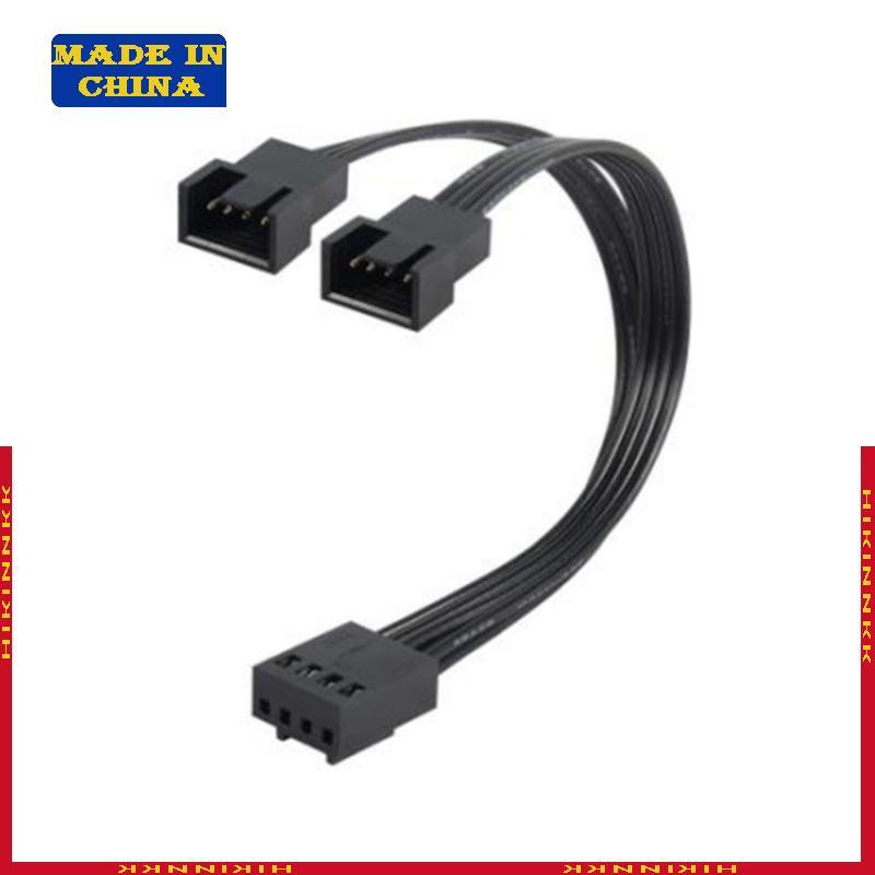 HIK 1 ถึง 2 วิธี 4Pin PWM พัดลมสาย PWM Extension Splitter สายสีดํา Sleeved 13 ซม.สายต่อตัวเชื่อมต่อ