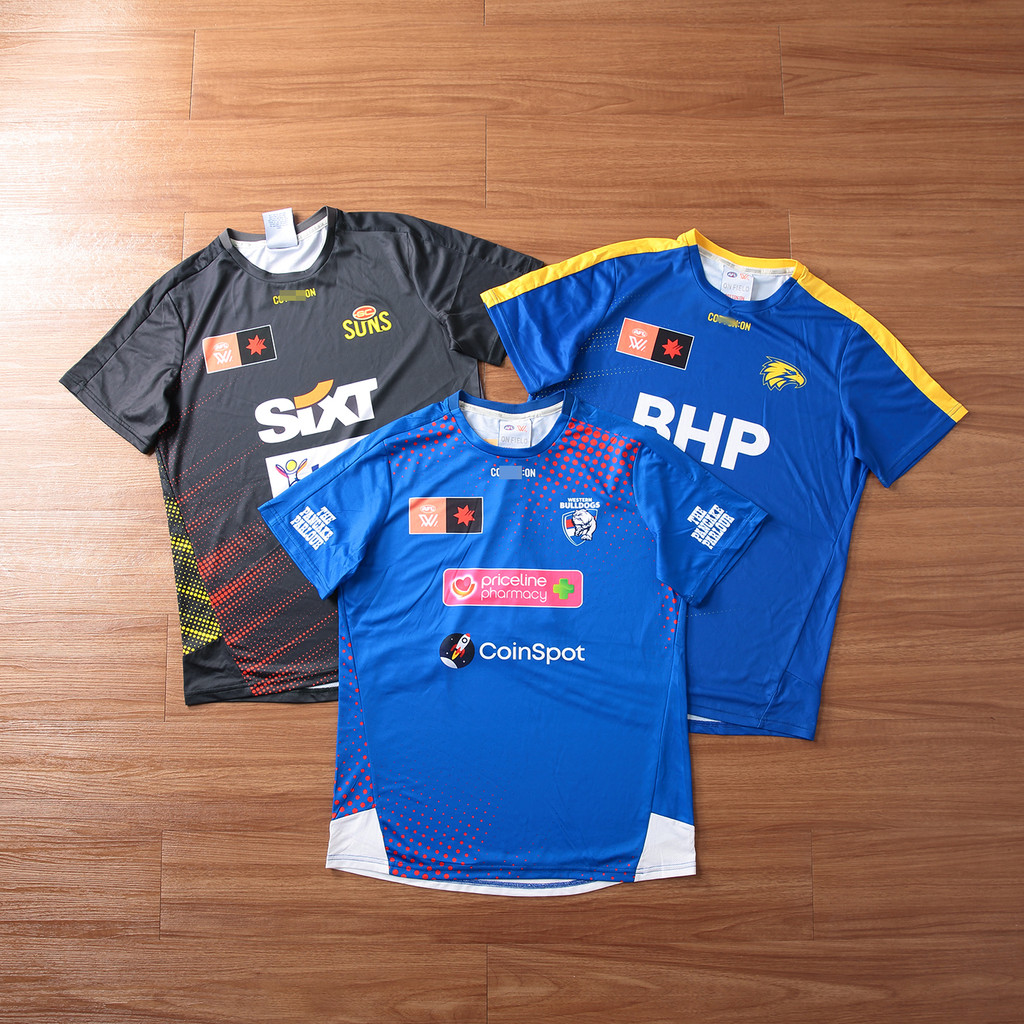 DG07#外贸原D สไตล์เบ็ดเตล็ด Australian AFL League Rugby Jersey Womens Quick-Drying Sports Short-Sleeved