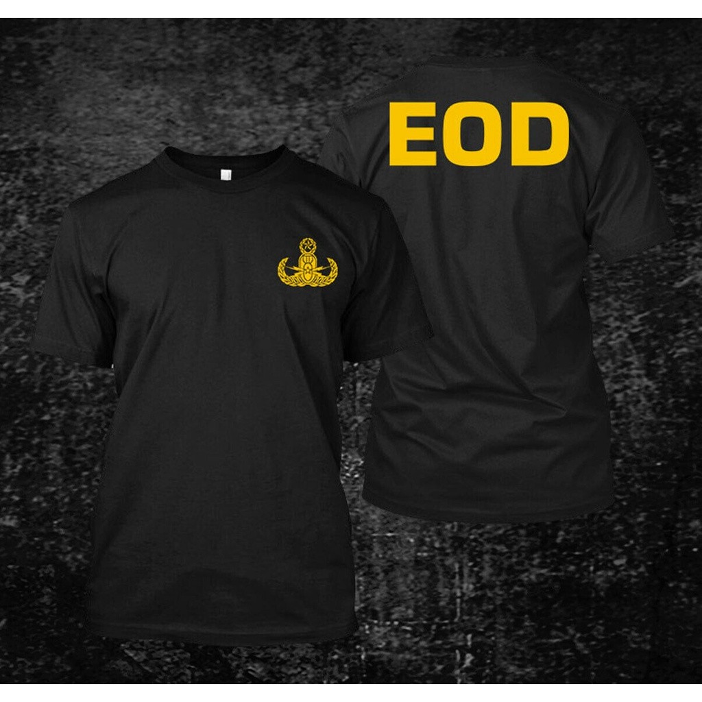 เสื้อยืดสไตล์ยุทธวิธีทหาร พิมพ์ลายตราสัญลักษณ์ EOD (หน่วยกำจัดวัตถุระเบิด) เหมาะสำหรับผู้ที่ชื่นชอบเรื่องราวทางทหาร