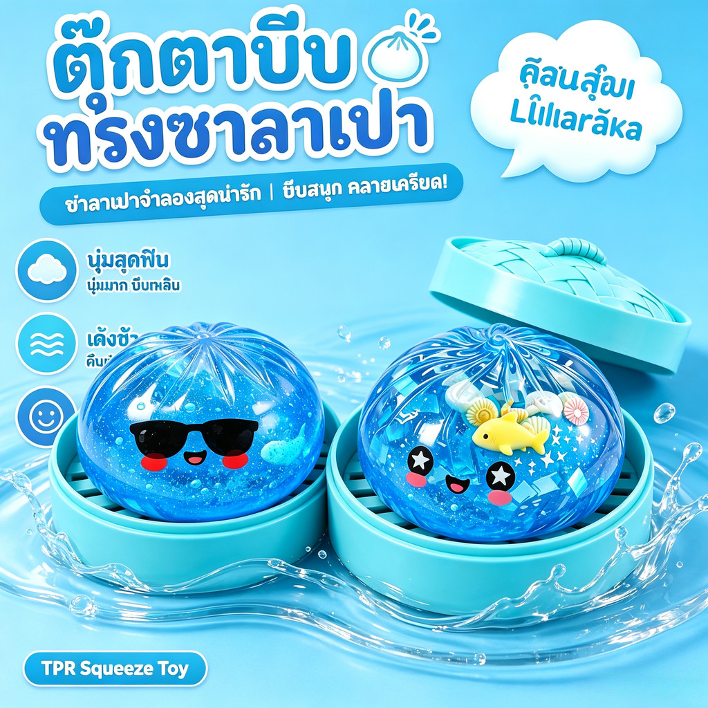 Creative Ocean Series Squishy ของเล่นนึ่งบุญรูปช้า Rebound บีบของเล่นของขวัญ