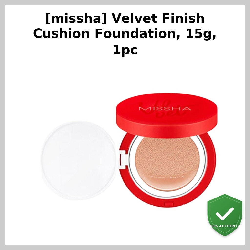 [missha] Velvet Finish Cushion Foundation, 15g, 1pc / Korean Foundation / Velvet Finish / ของแท้ 100