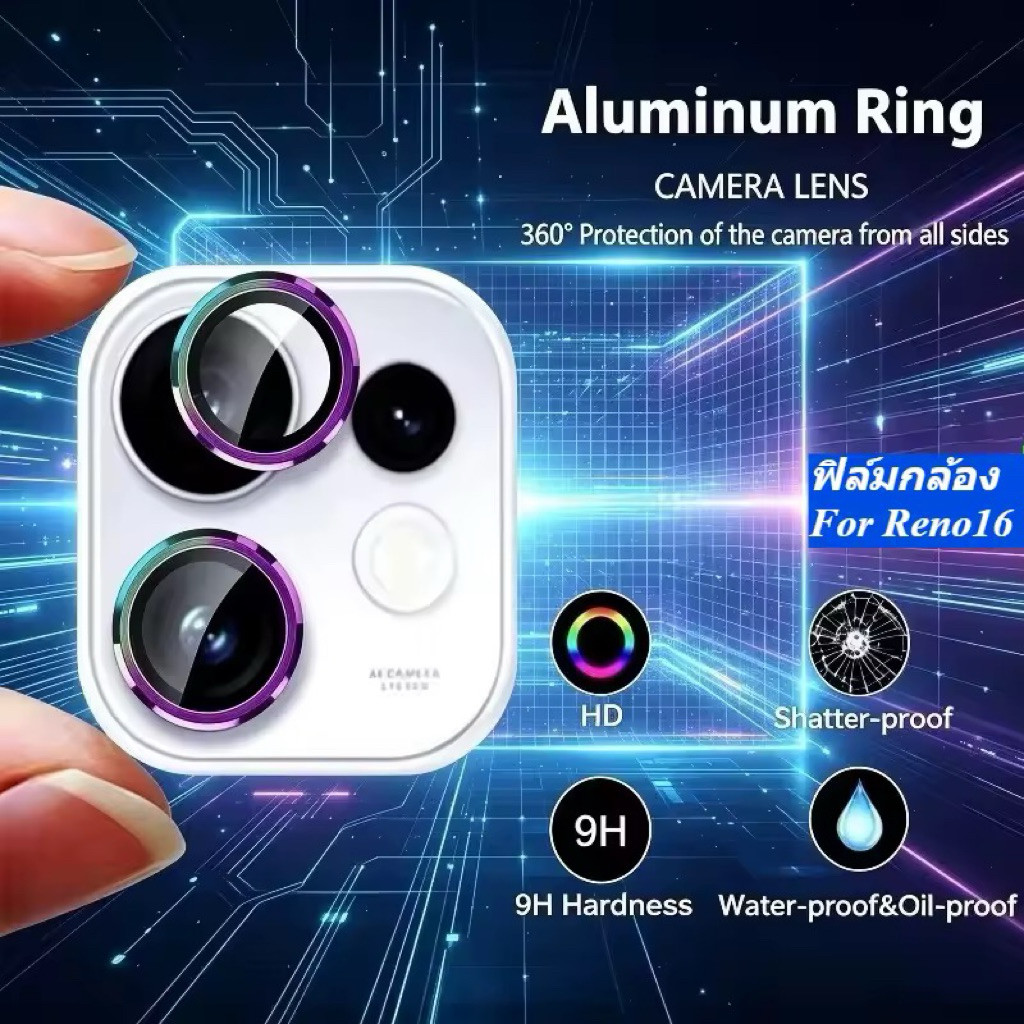 ฟิล์มวงแหวนเลนส์กล้อง สำหรับ OPPO Reno16 5G/4G (2026) Reno16F 5G Reno16Pro 5G ตรงรุ่น พร้อมส่ง กันกระแทก ป้องกันเลนส์