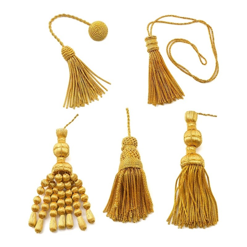 Fringe Sword Fringe Bullion พู่ Pectoral Cord Copper Wire Lanyard สําหรับเสื้อผ้าและตกแต่ง
