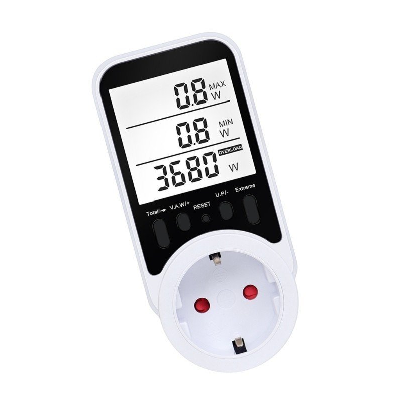 [3C] 3680W Power Meter Energy Use Monitoring Plug-In Socket Real-Time Tracking 90 Days Data Memory X