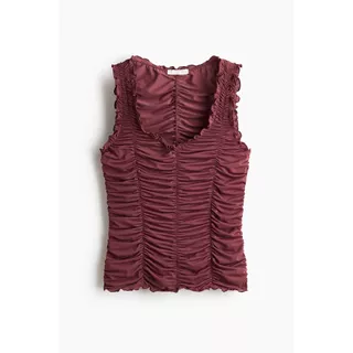H&M(เอชแอนด์เอ็ม) เสื้อท็อปผ้าคร็อปจีบรอบ ผู้หญิง 1335868_1
