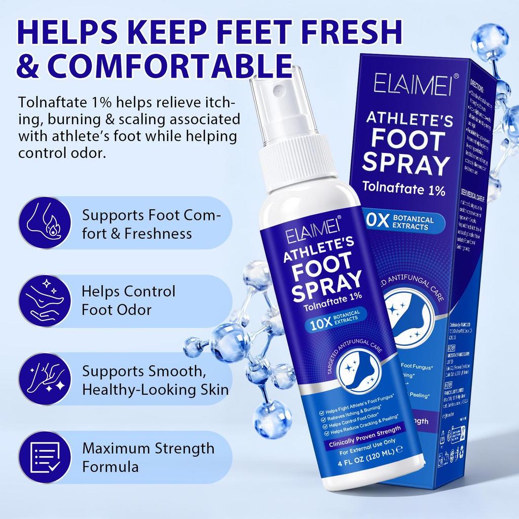 Athlete Foot Spray Itch Relief Quick-Drying Liquid 120ml Peeling Athlete Foot Spray fuzmy