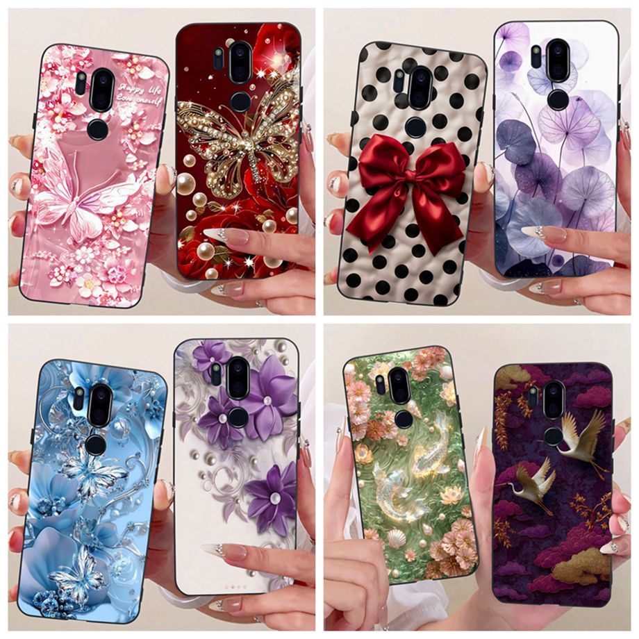 สําหรับ LG G7 ThinQ / LG G7 Plus ฝาครอบ TPU ยอดนิยมผีเสื้อดอกไม้ทาสีซิลิโคนนุ่มเคสโทรศัพท์สําหรับ Lg