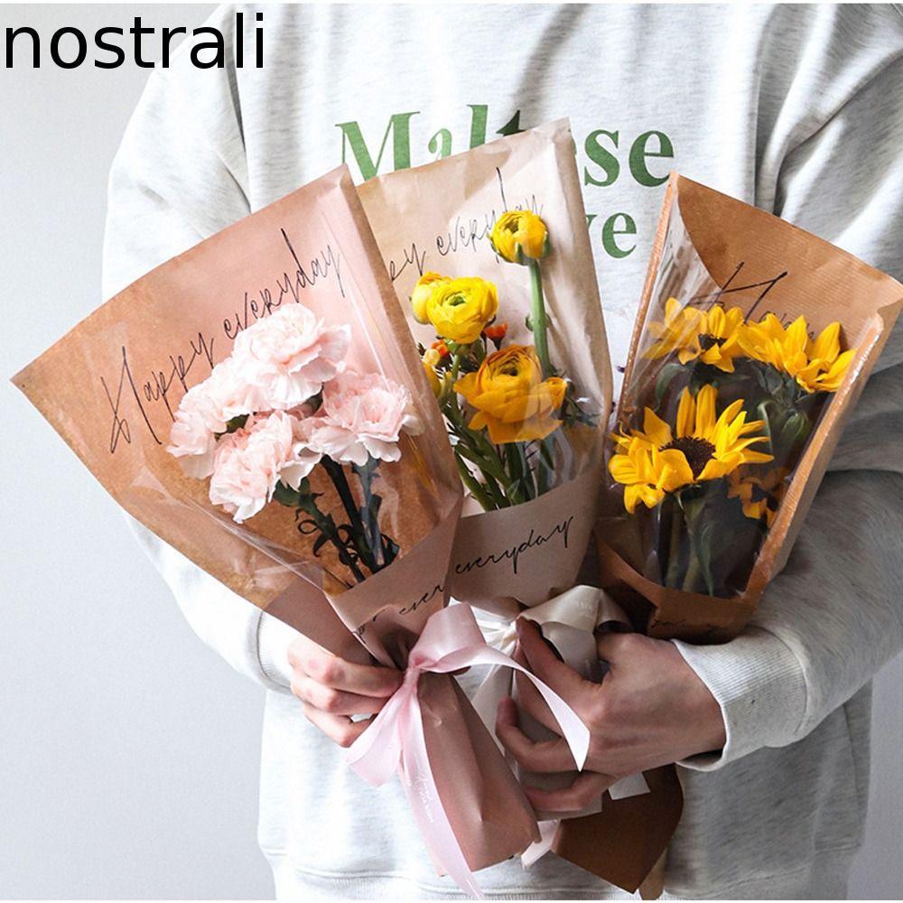 NOSTRALI 20/30PCS Rose Packing Sleeve Bag, Wrapping Sleeve Single Rose Bouquet Packing Bag, Plastic 