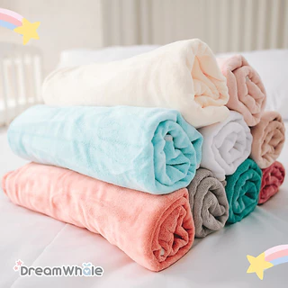 DreamWhale ผ้าเช็ดตัวเด็ก เนื้อนุ่มละเอียดพิเศษ ไม่บาดผิวทารก ซึมซับไวแห้งสนิท แห้งไว ไม่เป็นขน ขนาด 60x120 cm