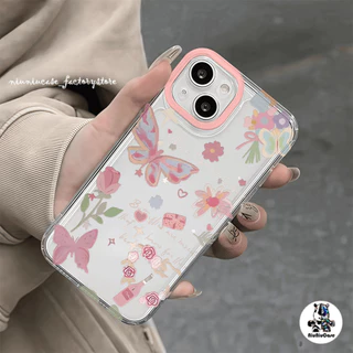 กันกระแทก วีโว่ เคส ดอกไม้ผีเสื้อ For ViVo Y20 Y21 Y17S Y1S Y21S Y17 Y15S Y22S Y50 Y36 Y27 Y16 Y02S Y51 Y1S Y91C Case