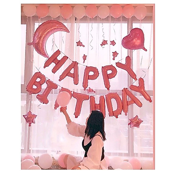 (พร้อมส่ง) ลูกโป่งวันเกิด เซตลูกโป่ง Happy Birthday รูปที่ 4