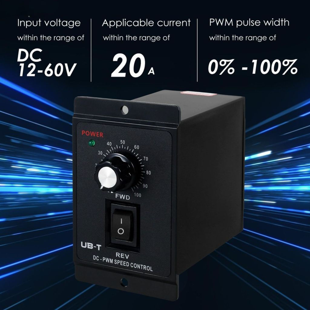 DC 12-60V ความกว้างของพัลส์การปรับความเร็วตัวแปรสวิตช์ตัวควบคุมมอเตอร์