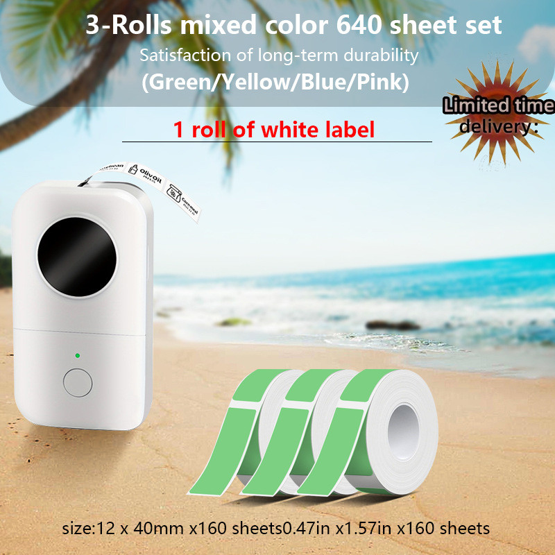 สีกาวพิมพ์สติกเกอร์กระดาษเหมาะสําหรับ Phomemo D30 Deli Q1Q2Q3 กระดาษความร้อนฉลาก 7.19 JLQJ