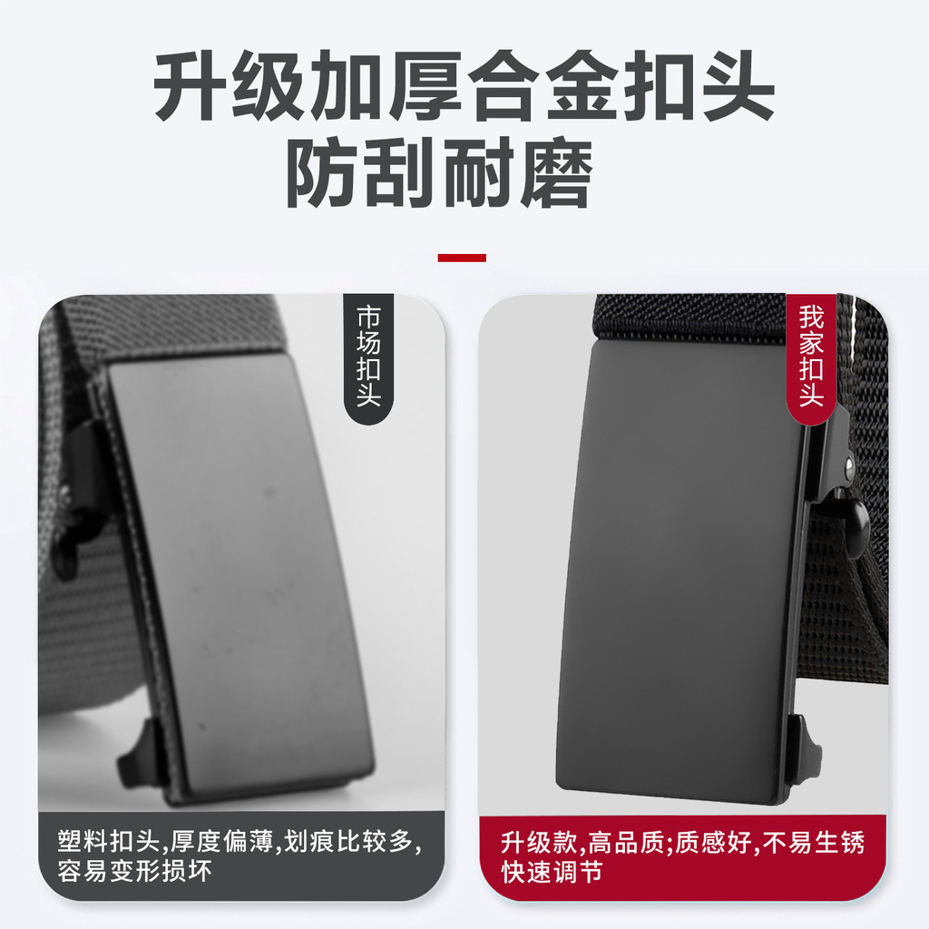 Men's Belt Smooth automatic buckle canvas belt for men, trendy casual style nylon waist belt, men's 