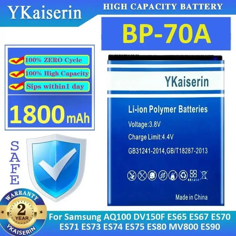 1800Mah แบตเตอรี่กล้องสําหรับ Samsung AQ100 DV150F ES65 ES67 ES70 ES71 ES73 ES74 ES75 ES80 MV800 ES9