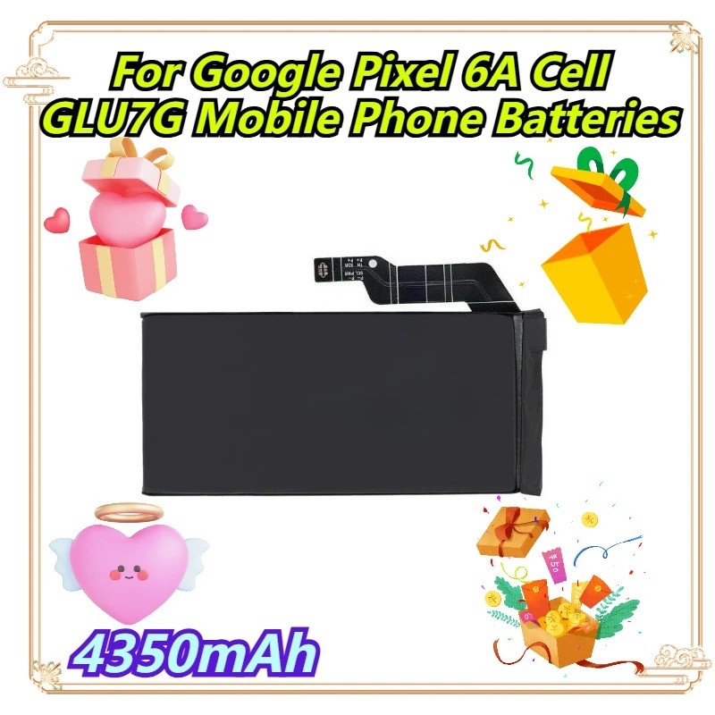 4350mAh สําหรับ Google Pixel 6A Cell GLU7G แบตเตอรี่โทรศัพท์มือถือ