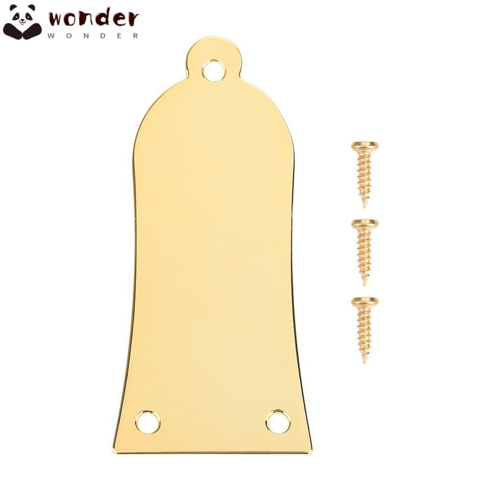 WONDER 2PCS โลหะ Truss Rod Cover, สกรู 3 หลุมกีตาร์ Truss Rod Cover, Professional โลหะทอง/เงิน/สีดํา