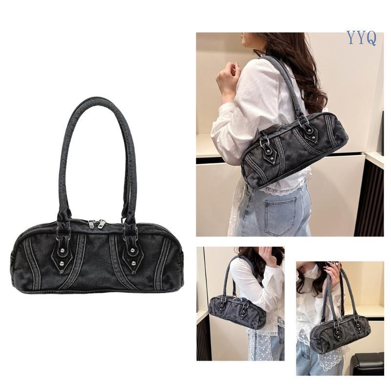 YQ ModernShoulder Bag with Zippers Closed Casual Evening Purses Underarm Purses