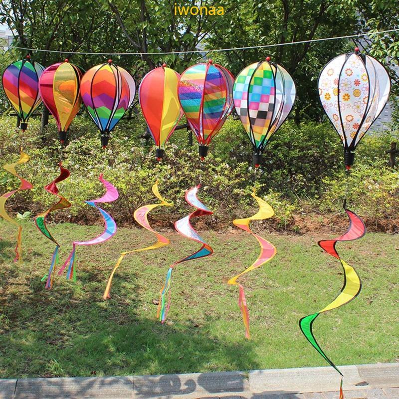 Iwo Hot Air Balloon Wind Spinner สีสันเลื่อมลายแขวน Wind Spinner