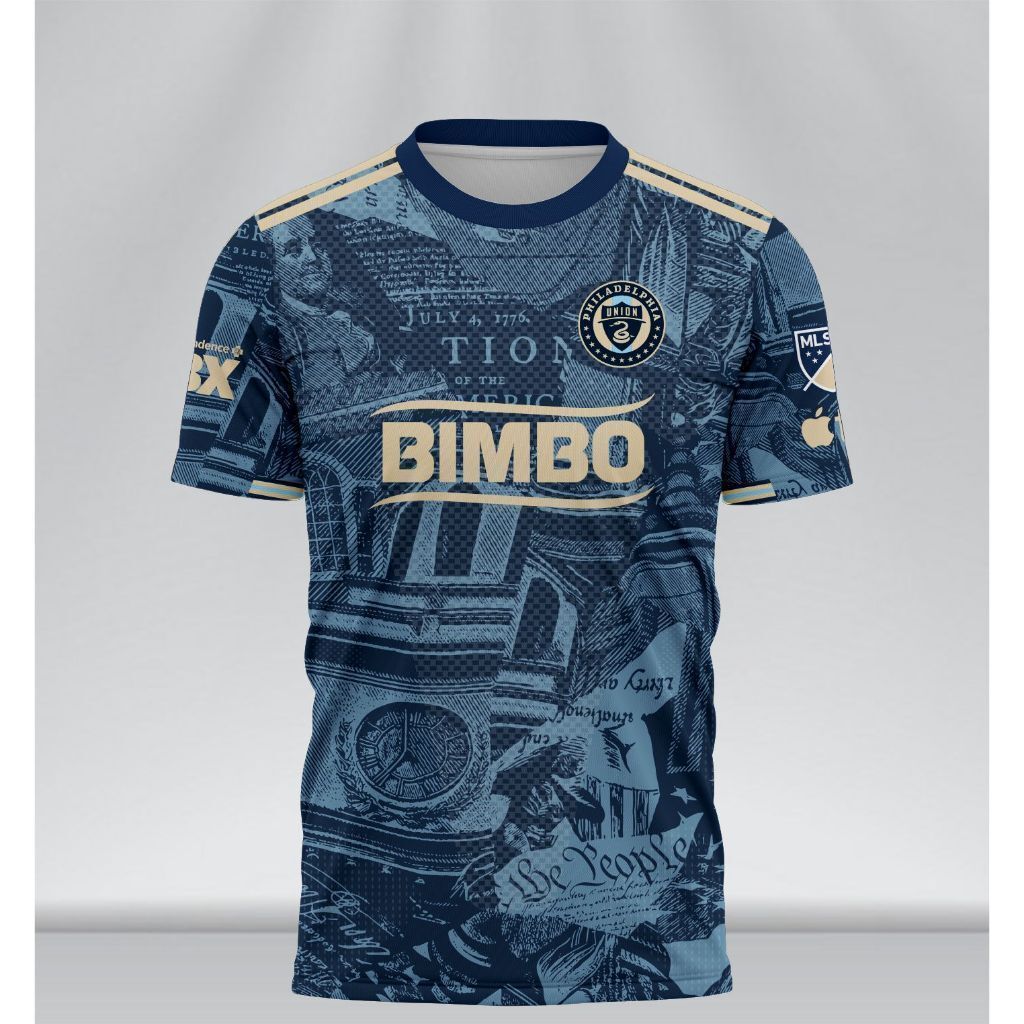 Streetwear Essential Unisex Philadelphia Union Soccer Jersey, แขนสั้น, Full Over Print Plus Size Jer