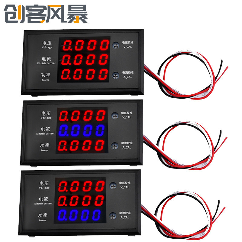 DC8-12V 10A Digital Tube Display 4-Digit ความแม่นยําสูงแรงดันไฟฟ้า Current Power Meter DC 0-500V