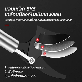 3in1 เลื่อยได้ กรรไกรตัดกิ่งไม้สูง 2M กรรไกรแต่งกิ่ง กรรไกรด้ามยาว กรรไกรเก็บผลไม้ ตัดกิ่งไม้หนา 3 ซม กรรไกรตัดกิ่งไม้