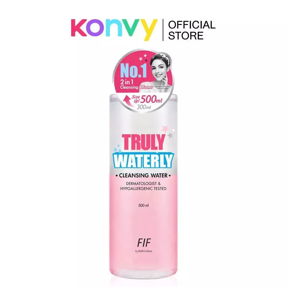 FIF by Faith in Face Truly Waterly Cleansing Water 500ml สกินแคร์ คลีนซิ่ง คลีนซิ่งวอเตอร์ & เมคอัพรีมูฟเวอร์