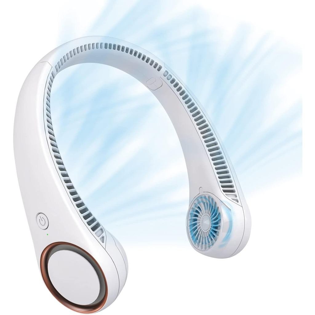 CIVPOWERNeckFan:PersonalneckCoolingRechargeableBladelessFan-HandsFree3Speed4000mAhBatteryUSBOperated