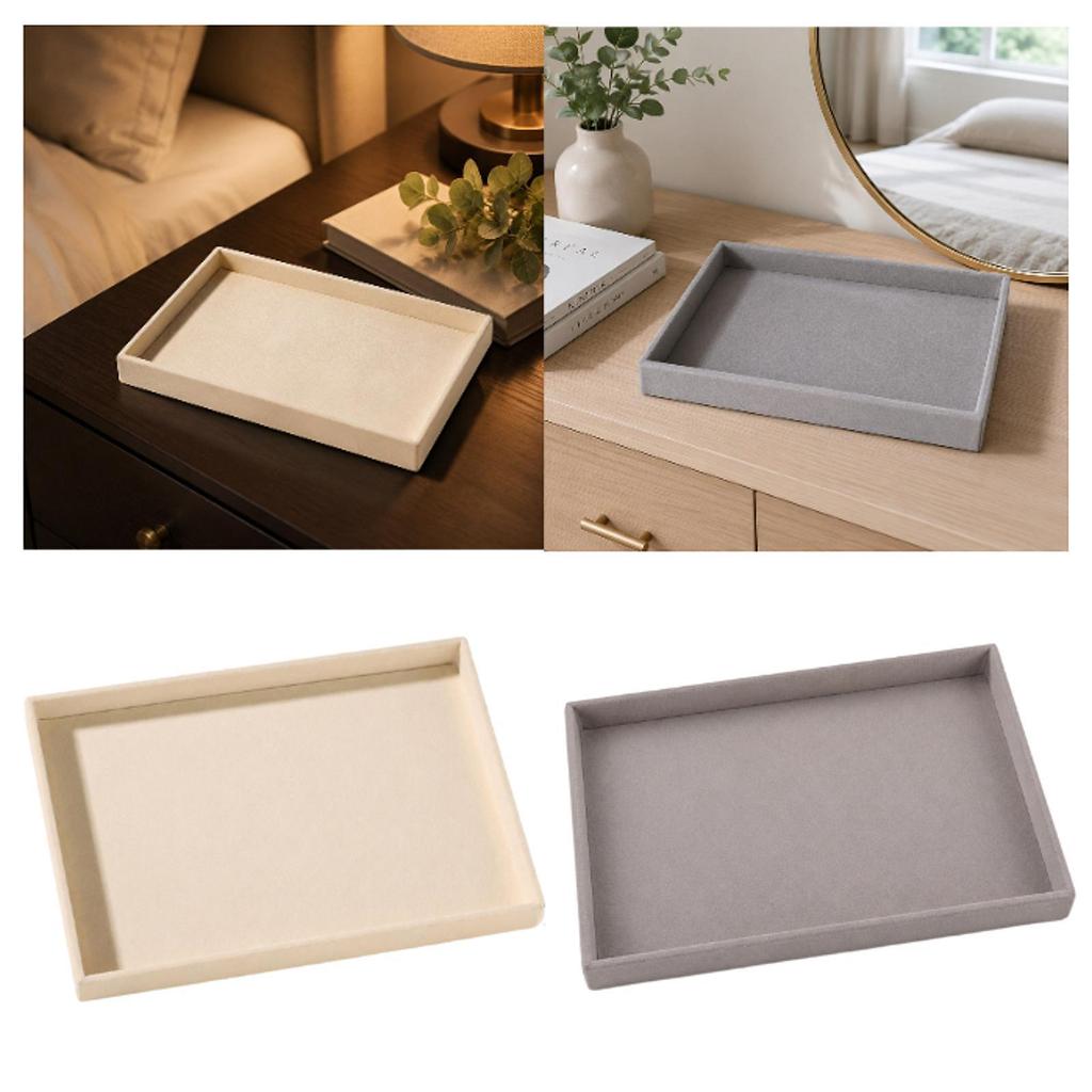 [zcins] สร้อยคอเครื่องประดับถาดต่างหูออแกไนเซอร์ MDF กํามะหยี่ผู้ถือเครื่องประดับสําหรับจัดระเบียบห้