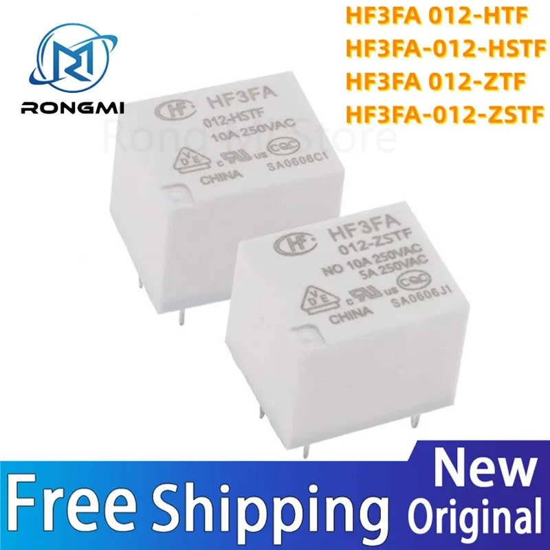 5PCS 100% ใหม่ HF3FA-012-HTF HF3FA-012-HSTF HF3FA-012-ZTF HF3FA-012-ZSTF DC12V รีเลย์ 10A 4pins และ 