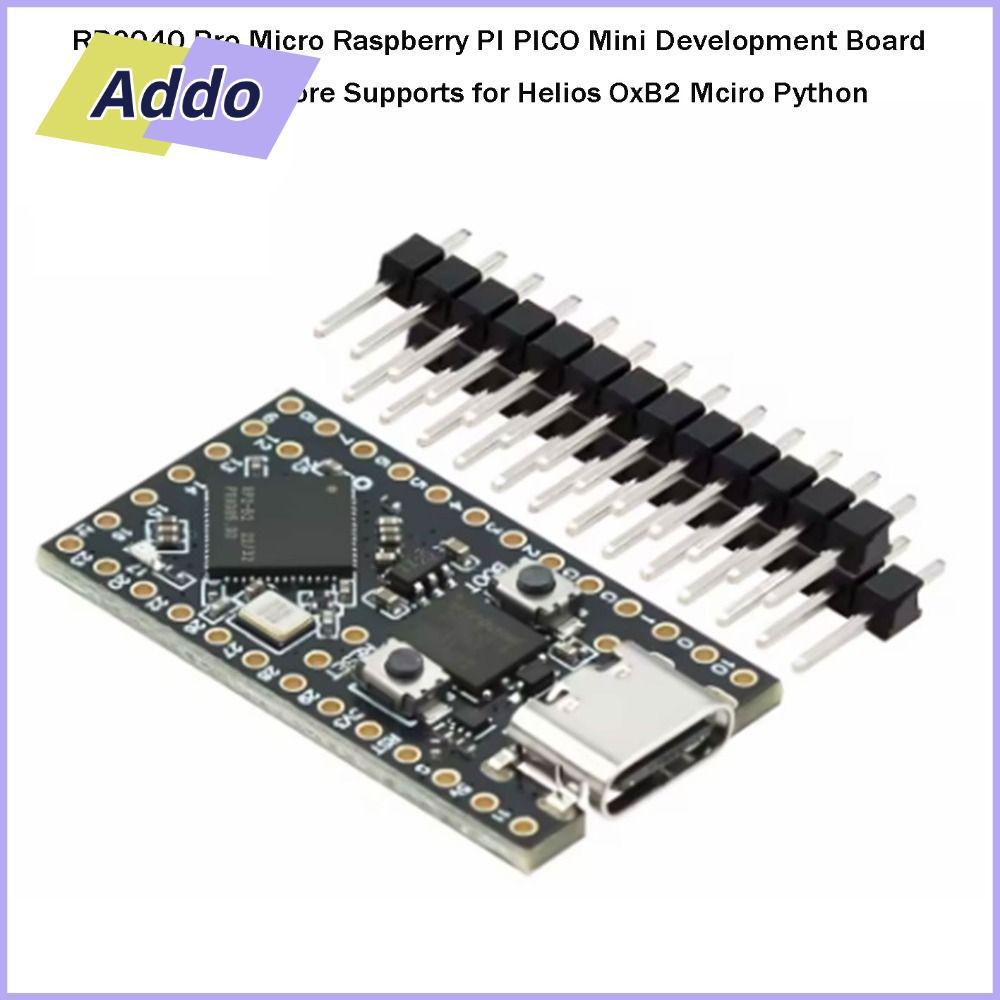 ADDO.PH PI PICO Mini Development Board, 33 มม.* 18 มม.สีดํา RP2040 Micro Raspberry, พลาสติก/โลหะ USB