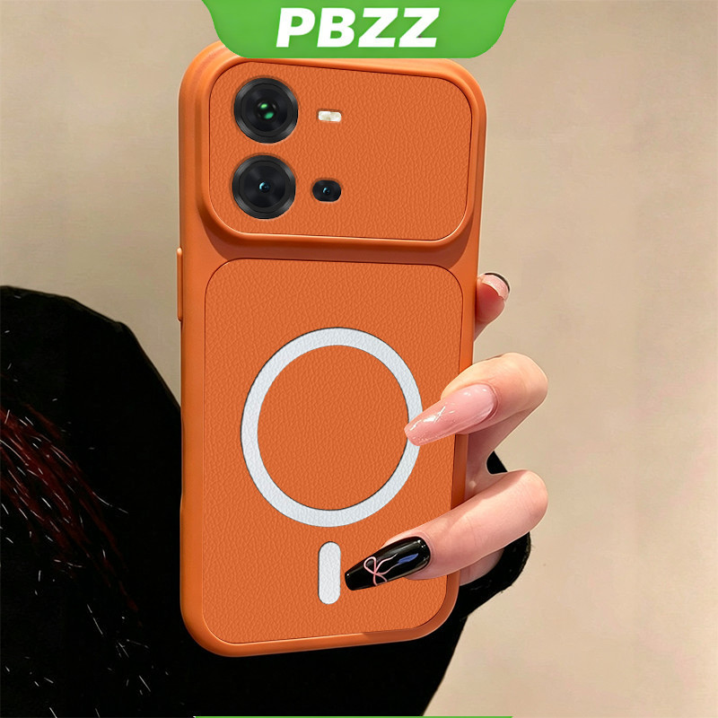2026 สําหรับ VIVO V25 V25E V25 PRO 5G เคสโทรศัพท์ Softcase ซิลิโคนกันกระแทกใหม่ออกแบบความงามแม่เหล็กน่ารักสีส้มสําหรับสาว KNBS03