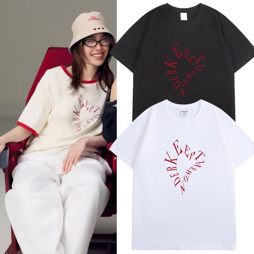 2026 Lingorm KEEPSILENT คอกลมผ้าฝ้าย T แขนสั้น Casual Top Man/ผู้หญิงเสื้อคู่สั้น