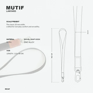 RECAP Mutif Lanyard(20mm.) | สายคล้องบัตรพนักงาน สายห้อยบัตร สายคล้องบัตร สั่งทำชื่อ Personalized name.