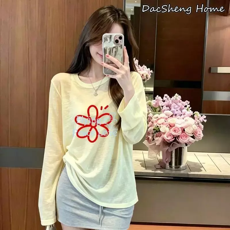 เสื้อคลุมกันแดดผู้หญิงสไตล์อเมริกันแนว "ฮอตเกิร์ล" เนื้อบางเบา โปร่งแสงเล็กน้อย ใส่ได้ในห้องแอร์ ฤดูร้อน ทรงหลวม คุ้มมาก