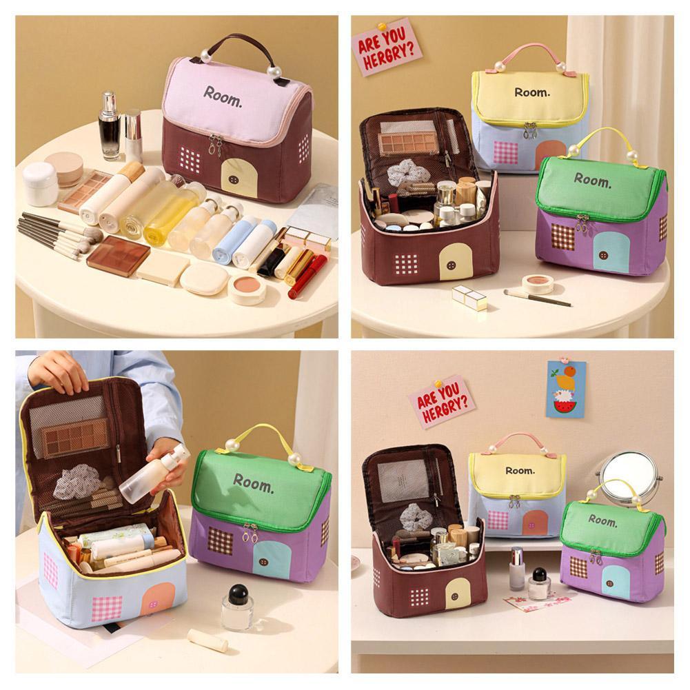 Multi Channel Make Up Organizer Bag กระเป๋าตาข่ายด้านในสําหรับแปรง Skincare หอพักนักเรียน P4r3