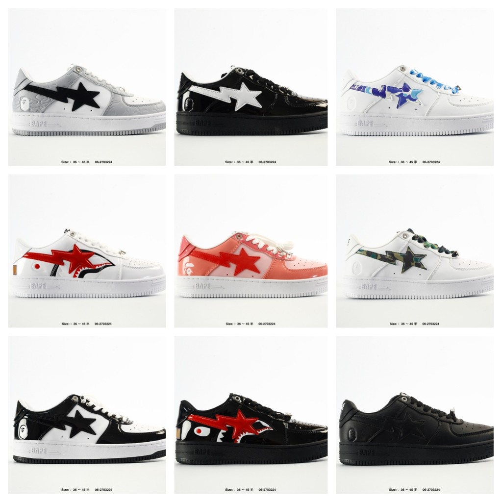 BAPE Bape STA Combo รองเท้าลําลองรองเท้าผ้าใบ Low-Top รองเท้าผ้าใบกันลื่นผู้ชายผู้หญิงสไตล์เดียวกัน