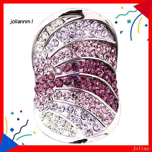 [JM] Faux Silver Women แหวนนิ้วชี้ Rhinestone สไตล์เกาหลี