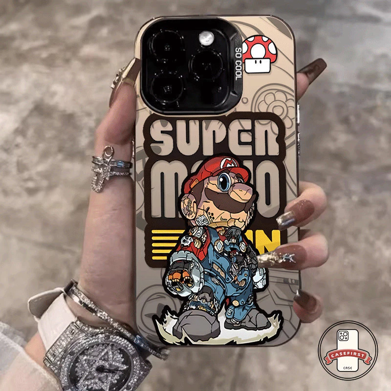 เคสโทรศัพท์การ์ตูนมาริโอป้องกันการตก เคสไอโฟน Realme C11 C21 C67 C53 C55 C51 C25 C33 C51s C30 Note 50 7i 5 5i C15 C20A