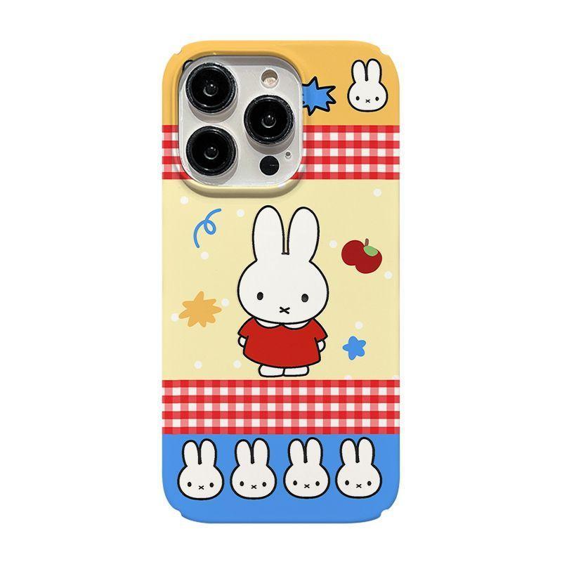 เคสโทรศัพท์กระต่ายลายสก๊อตเหมาะสําหรับiPhone 17 16 15 14 13 12 11 Pro Max Plus XSMAX XR XS X Shock-resistant Hard Case