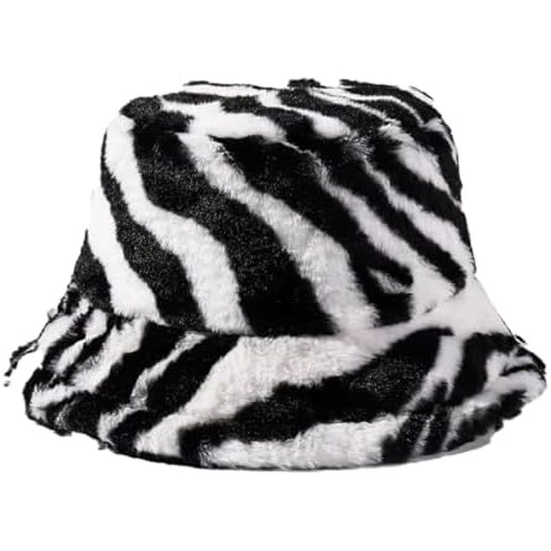 Fuzzy Bucket Hat สําหรับผู้หญิงผู้ชายฤดูหนาวหมวก Fluffy Faux Fur หมวกชาวประมง