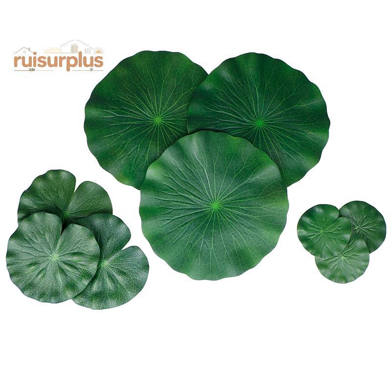 [Rui-t] Pa Of 9 โฟมลอยน้ําประดิษฐ์ใบบัว Water Lily Pads เครื่องประดับสีเขียว