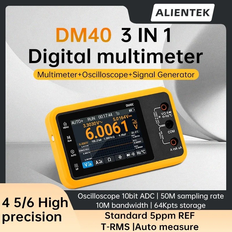 7LSC ALIENTEK DM40 มัลติมิเตอร์แบบดิจิตอล Oscilloscope สัญญาณเครื่องกําเนิดไฟฟ้า 3 ใน 1 50M อัตราตัว