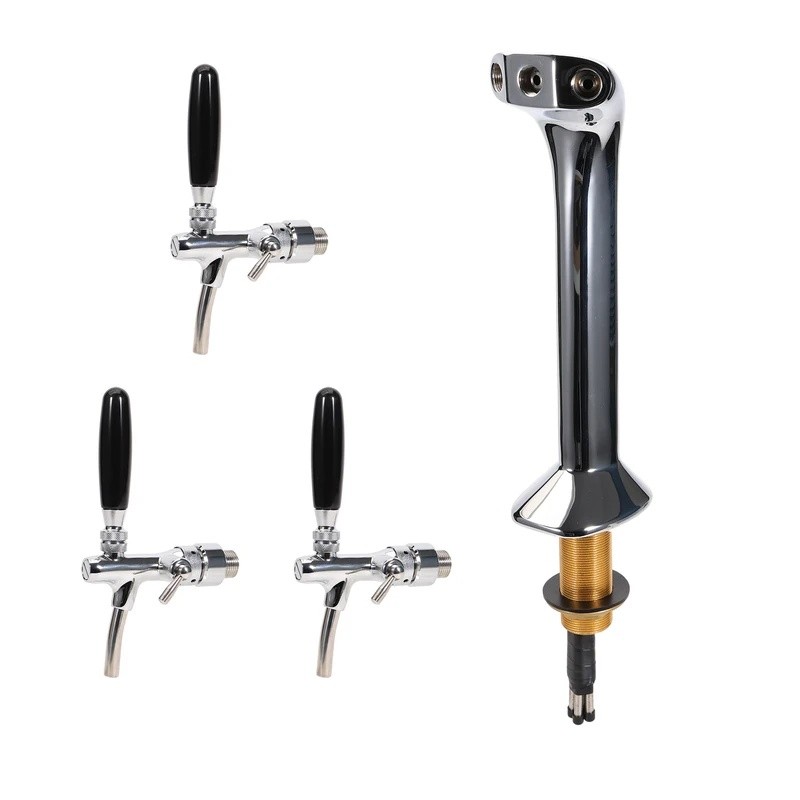 J4IQ งูเบียร์ Tower Triple ยุโรปก๊อก Chrome Plated ทองเหลือง Glycol Recirculation Loop Homebrew ร่าง